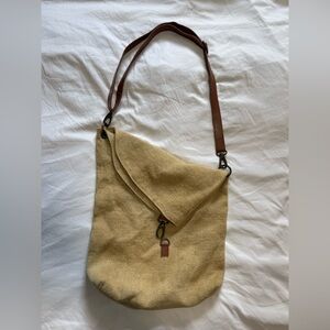 Vintage Addiction - jute & leather crossbody/shoulder Bag